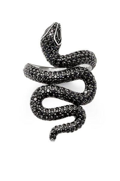 Black snake emo ring