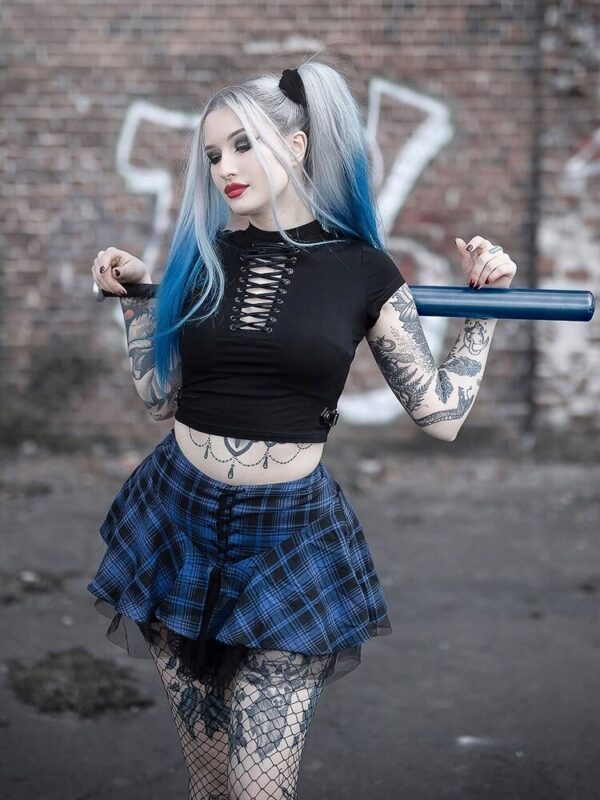 Black and blue Emo skirt 3