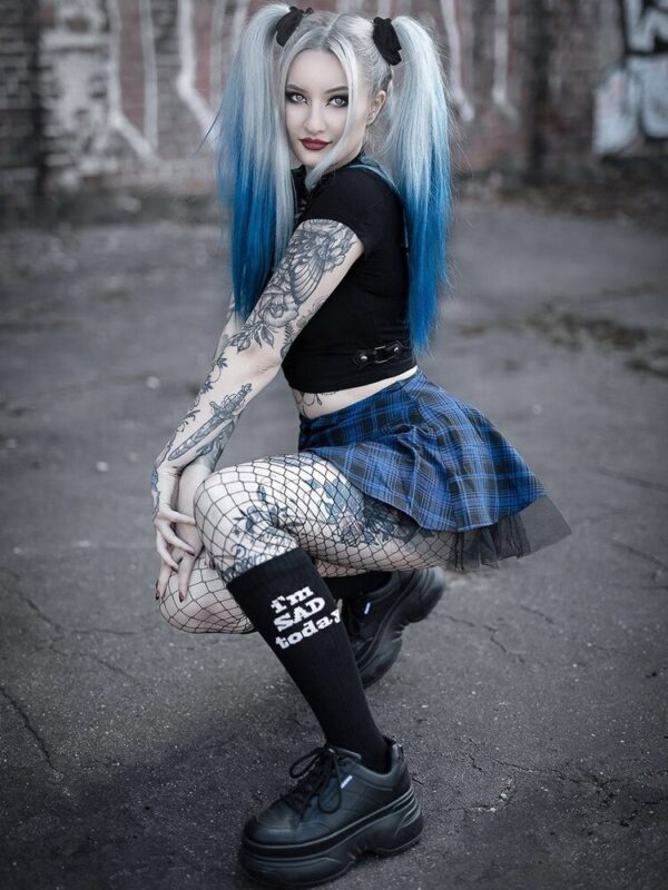 Black and blue Emo skirt 4