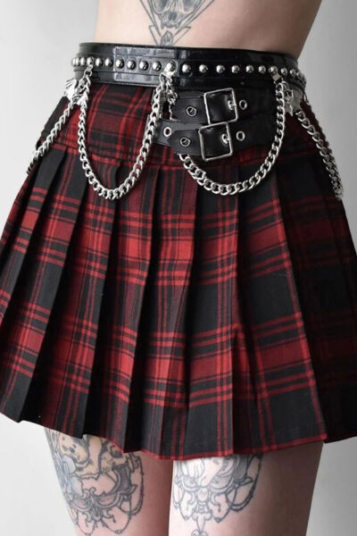 Black and red emo skirt