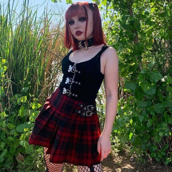 Black and red emo skirt 5