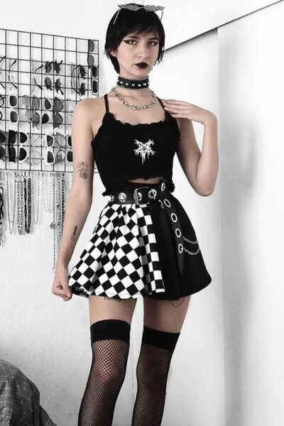 Black and white emo skirt 3