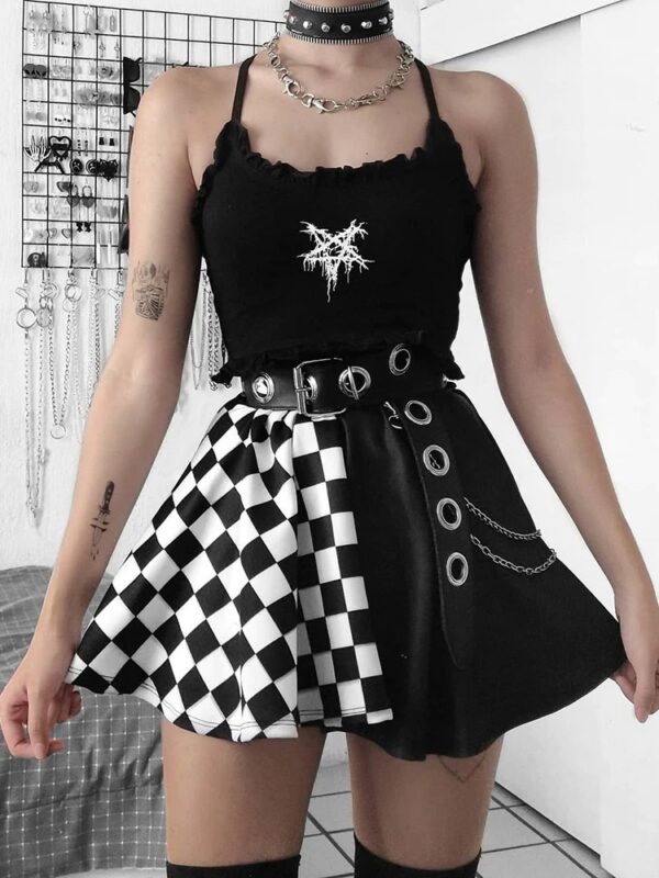 Black and white emo skirt 4