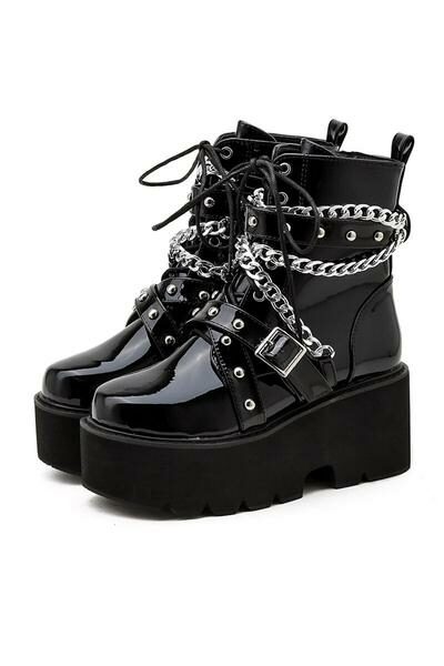 Emo boots with chains