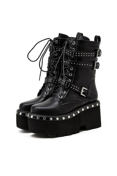Emo boots with spikes
