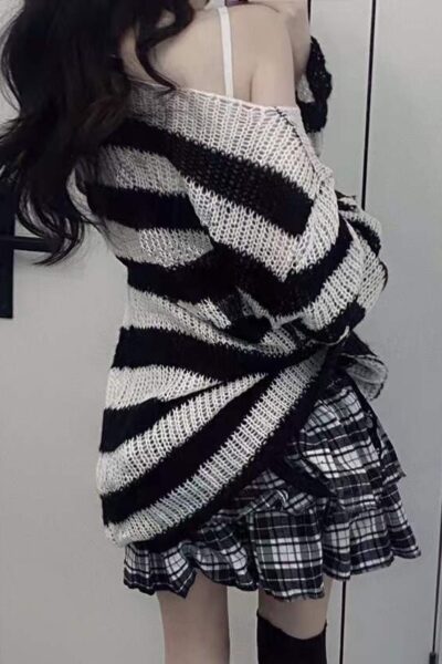 Emo striped hoodie 1