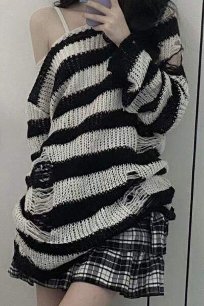 Emo striped hoodie
