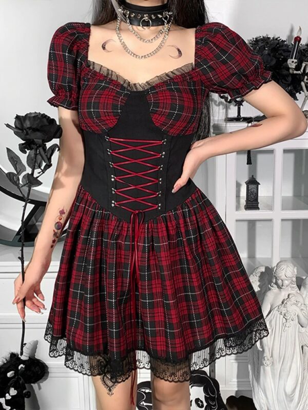 Red and black emo dress 3