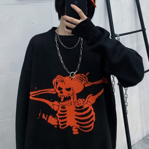 Skeleton emo hoodie 2