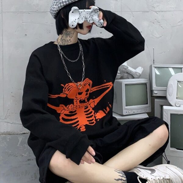 Skeleton emo hoodie 3