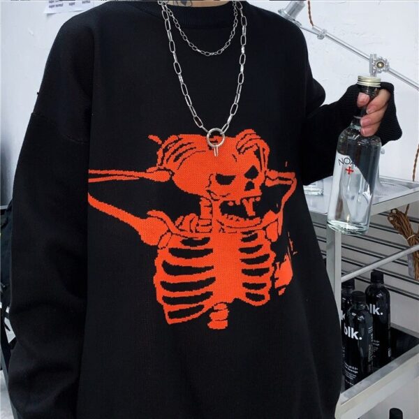 Skeleton emo hoodie 5